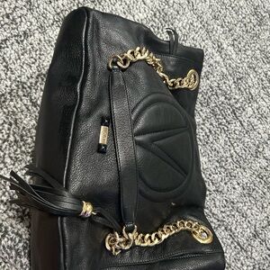 Mario Valentino Black Leather Shoulder Bag made in Italy